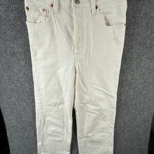 Levi's Premium Ribcage Straight Ankle White Size 26 Women Denim Jeans
